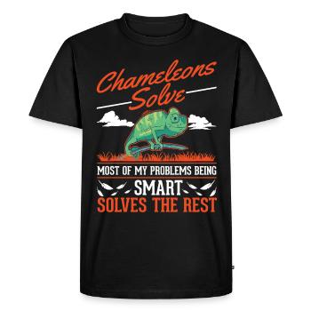Cadeau caméléon Caméléon - T-shirt Premium bio Homme - noir - Devant - Nico (187cm)