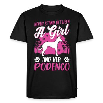 Podenco Girl Lévrier espagnol Ibizan Hound - T-shirt Premium bio Homme - noir - Devant - Nico (187cm)