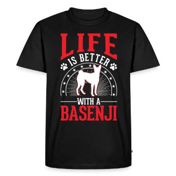 La vie est meilleure avec un Basenji - T-shirt Premium bio Homme - noir - Devant - Nico (187cm)