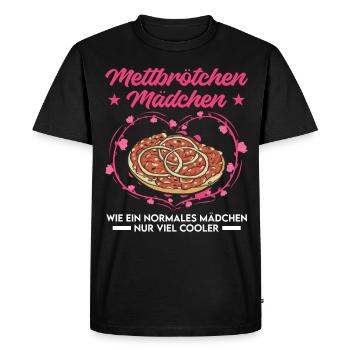 Mettbrötchen Mädchen Mett Hackepeter - T-shirt Premium bio Homme - noir - Devant - Nico (187cm)