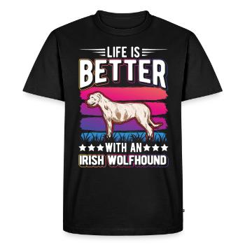 Irischer Wolfshund Irish Wolfhound - T-shirt Premium bio Homme - noir - Devant - Nico (187cm)