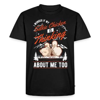 Cadeau Poulet Soie Poulet Silkie Poulet Silkie - T-shirt Premium bio Homme - noir - Devant - Nico (187cm)