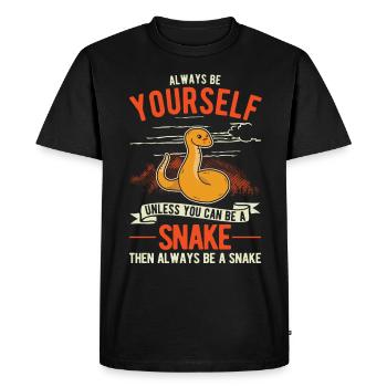 Always Be Yourself Snake Schlange - Men's Premium Organic T-Shirt - black - Front - Nico (187cm)