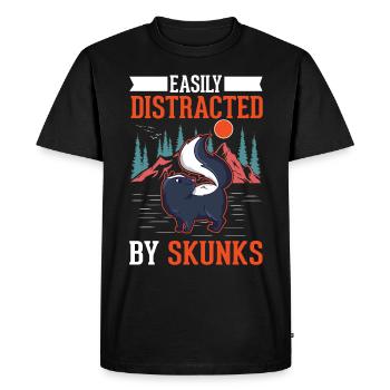 Facilement distrait par les Skunks Skunk - T-shirt Premium bio Homme - noir - Devant - Nico (187cm)