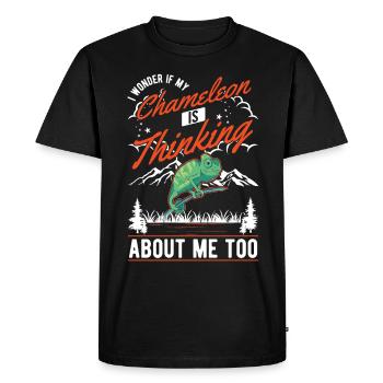 Cadeau caméléon Caméléon - T-shirt Premium bio Homme - noir - Devant - Nico (187cm)