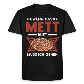 Quand la viande hachée appelle, je dois aller Mettbrötchen - T-shirt Premium bio Homme - noir - Devant - Nico (187cm)