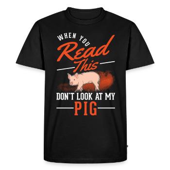 Cadeau de cochons fermier Piggy - T-shirt Premium bio Homme - noir - Devant - Nico (187cm)