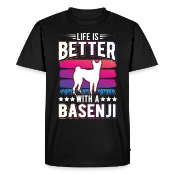 La vie est meilleure avec un Basenji - T-shirt Premium bio Homme - noir - Devant - Nico (187cm)