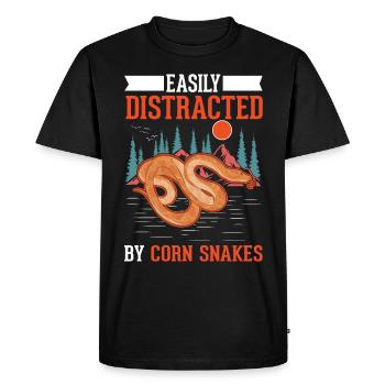 Facilement distrait par les serpents des blés Serpent des blés - T-shirt Premium bio Homme - noir - Devant - Nico (187cm)