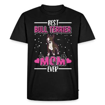 Bull Terrier Mom Miniature Bull Terrier - Men's Premium Organic T-Shirt - black - Front - Nico (187cm)