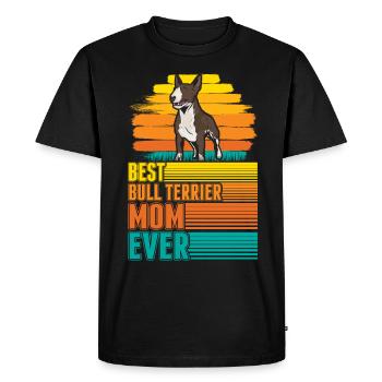 Bull Terrier Mom Miniature Bull Terrier - Men's Premium Organic T-Shirt - black - Front - Nico (187cm)