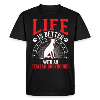 Cadeau lévrier italien - T-shirt Premium bio Homme - noir - Devant - Nico (187cm)