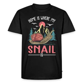 La maison est là où sont mes escargots - T-shirt Premium bio Homme - noir - Devant - Nico (187cm)