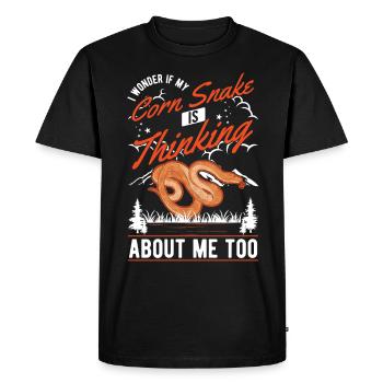 Serpent des blés cadeau Serpent des blés - T-shirt Premium bio Homme - noir - Devant - Nico (187cm)