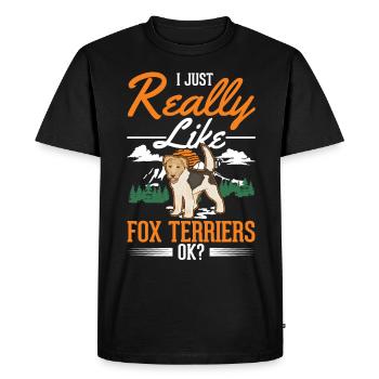 J’aime juste les fox-terriers - T-shirt Premium bio Homme - noir - Devant - Nico (187cm)