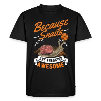 Escargot cadeau vignoble escargot - T-shirt Premium bio Homme - noir - Devant - Nico (187cm)