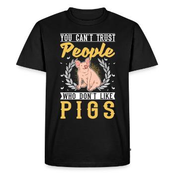 Cadeau de cochons fermier Piggy - T-shirt Premium bio Homme - noir - Devant - Nico (187cm)
