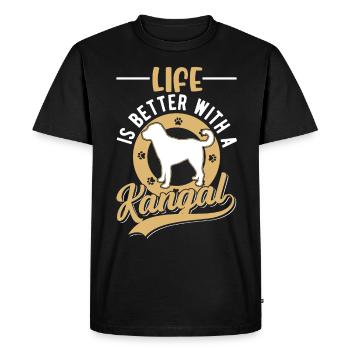 Life is better with a Kangal - Men's Premium Organic T-Shirt - black - Front - Nico (187cm)