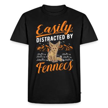 Facilement distrait par Fennecs Fennek Desert Fox - T-shirt Premium bio Homme - noir - Devant - Nico (187cm)