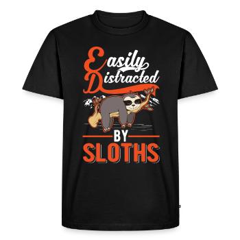 Sloth Gift Sloth - Men's Premium Organic T-Shirt - black - Front - Nico (187cm)