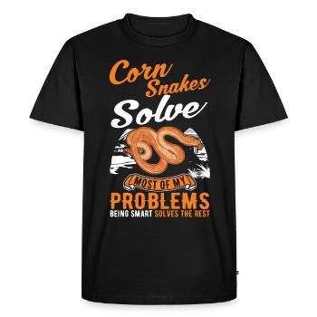 Serpent des blés cadeau Serpent des blés - T-shirt Premium bio Homme - noir - Devant - Nico (187cm)