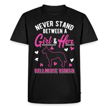 Hollandse Herder Girl Dutch Shepherd Dog - Men's Premium Organic T-Shirt - black - Front - Nico (187cm)