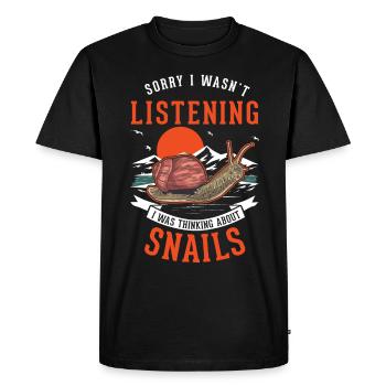 Snail Gift Vineyard Snail - Men's Premium Organic T-Shirt - black - Front - Nico (187cm)