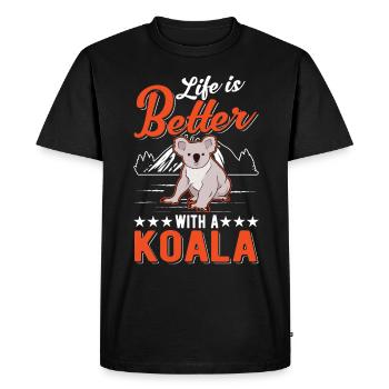 Life is better with a Koala Koala Bear - Men's Premium Organic T-Shirt - black - Front - Nico (187cm)