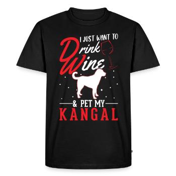 Kangal et vin Berger d’Anatolie - T-shirt Premium bio Homme - noir - Devant - Nico (187cm)