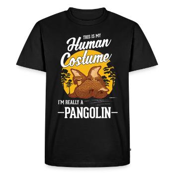 Costume Humain Pangolin Halloween Schuppentier - T-shirt Premium bio Homme - noir - Devant - Nico (187cm)