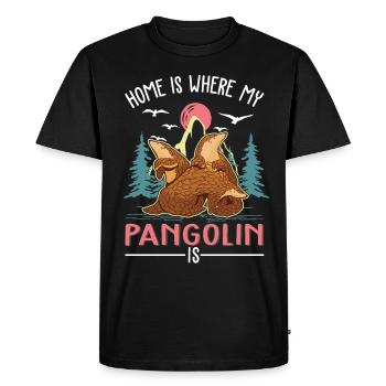 La maison est là où se trouve mon pangolin - T-shirt Premium bio Homme - noir - Devant - Nico (187cm)