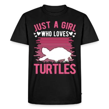Fille Tortues Amour Déclaration Cadeau - T-shirt Premium bio Homme - noir - Devant - Nico (187cm)