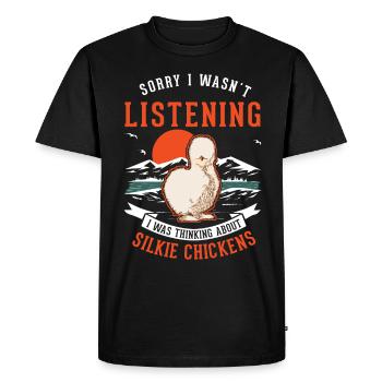 Cadeau Poulet Soie Poulet Silkie Poulet Silkie - T-shirt Premium bio Homme - noir - Devant - Nico (187cm)