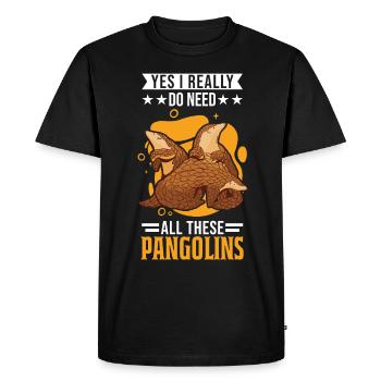 Oui, j’ai vraiment besoin de tous ces pangolins - T-shirt Premium bio Homme - noir - Devant - Nico (187cm)