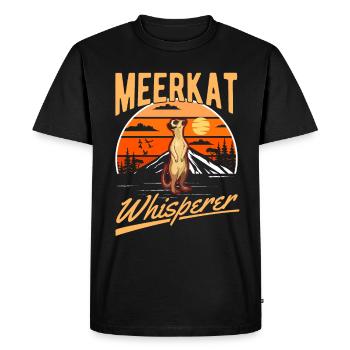 Erdmännchen Flüsterer Meerkat Whisperer - T-shirt Premium bio Homme - noir - Devant - Nico (187cm)