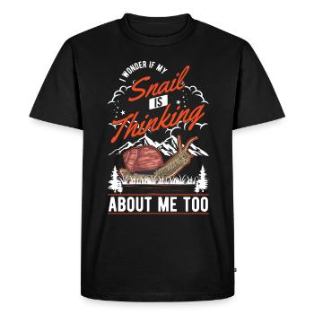 Snail Gift Vineyard Snail - Men's Premium Organic T-Shirt - black - Front - Nico (187cm)