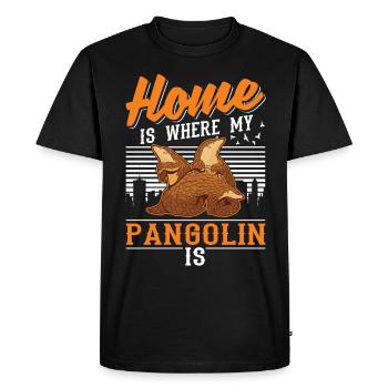 La maison est là où se trouve mon pangolin - T-shirt Premium bio Homme - noir - Devant - Nico (187cm)