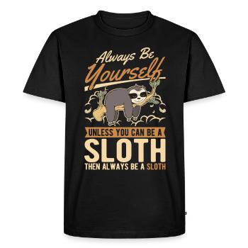 Soyez toujours vous-même Paresseux Faultier - T-shirt Premium bio Homme - noir - Devant - Nico (187cm)
