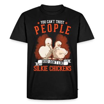 Cadeau Poulet Soie Poulet Silkie Poulet Silkie - T-shirt Premium bio Homme - noir - Devant - Nico (187cm)