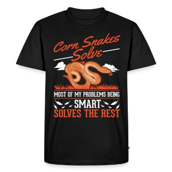 Serpent des blés cadeau Serpent des blés - T-shirt Premium bio Homme - noir - Devant - Nico (187cm)