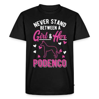 Podenco Girl Lévrier espagnol Ibizan Hound - T-shirt Premium bio Homme - noir - Devant - Nico (187cm)