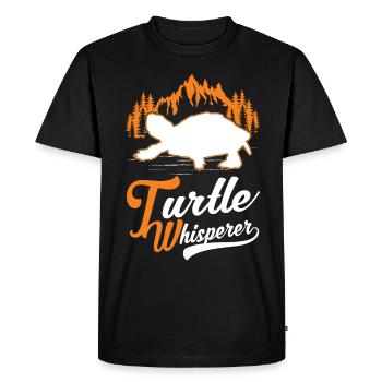 Turtle Whisper Nature Forest Mountains - Men's Premium Organic T-Shirt - black - Front - Nico (187cm)