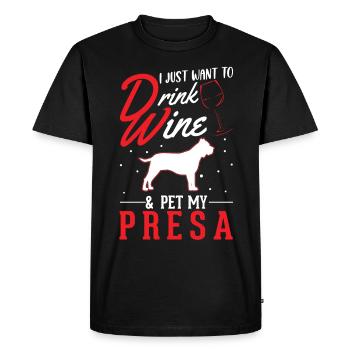 Presa Canario and wine Dogo Canario - Men's Premium Organic T-Shirt - black - Front - Nico (187cm)