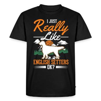 Setter anglais Setter Englischer Setter - T-shirt Premium bio Homme - noir - Devant - Nico (187cm)
