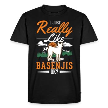 J’aime juste Basenjis - T-shirt Premium bio Homme - noir - Devant - Nico (187cm)