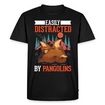 Easily distracted by Pangolins - Men's Premium Organic T-Shirt - black - Front - Nico (187cm)