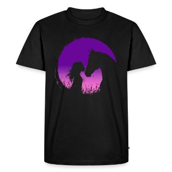 Cheval Fille Poney Cheval Amour Cavalier - T-shirt Premium bio Homme - noir - Devant - Nico (187cm)