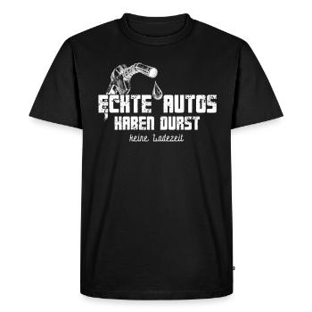 Les vraies voitures ont soif, spectacle moteur, essence, puissance - T-shirt Premium bio Homme - noir - Devant - Nico (187cm)