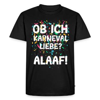 Whether I Love Carnival Alaaf Carnival Confetti - Men's Premium Organic T-Shirt - black - Front - Nico (187cm)