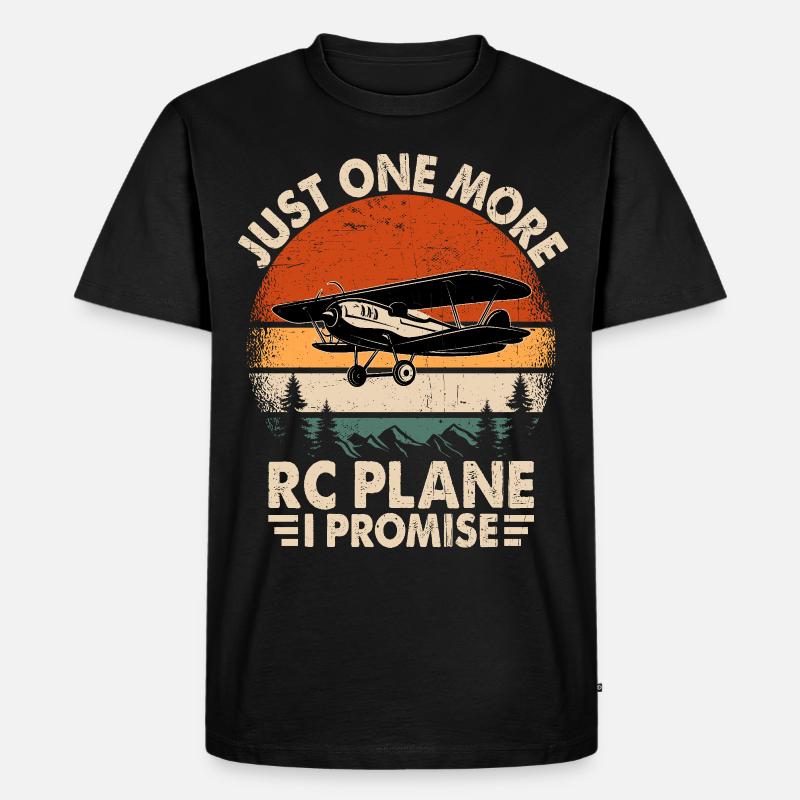 Nur noch ein RC-Flugzeug, versprochen - Männer Premium Bio T-Shirt - Schwarz